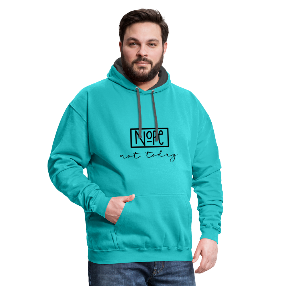 NoPe Not Today Heavy Hoodie Color: white/gray