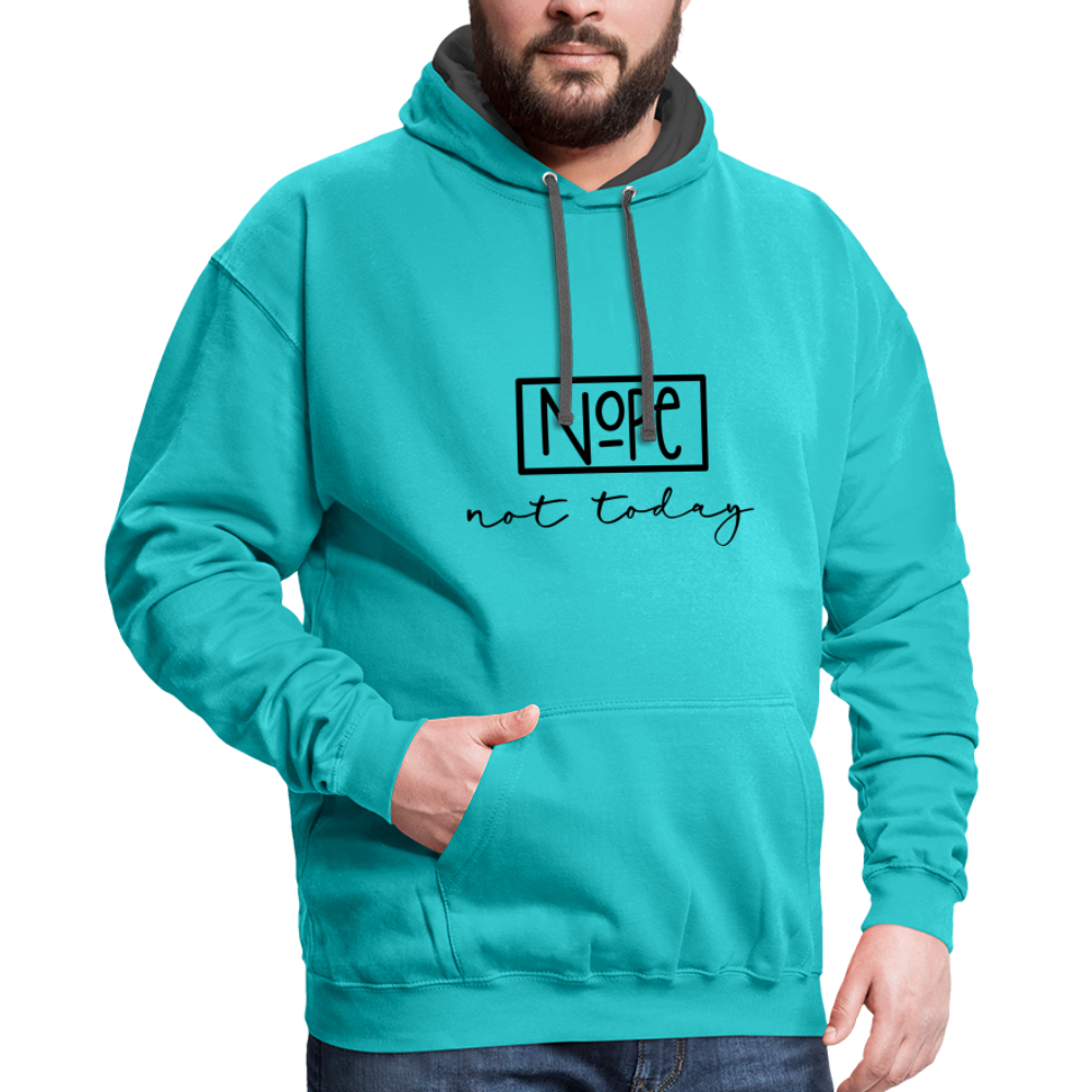 NoPe Not Today Heavy Hoodie Color: scuba blue/asphalt