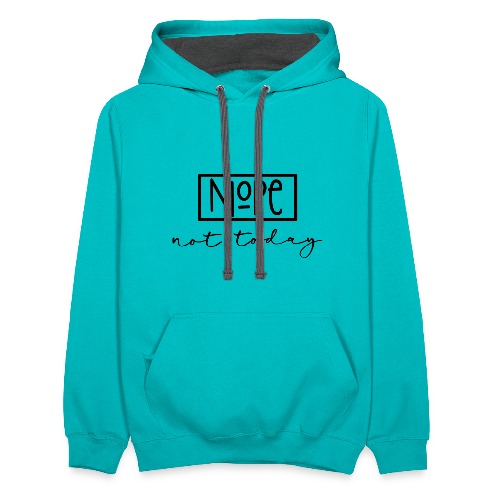 NoPe Not Today Heavy Hoodie Color: white/gray