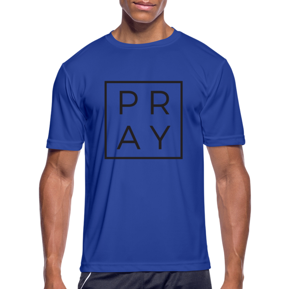 Men’s Moisture Wicking Performance Pray T-Shirt Color: royal blue