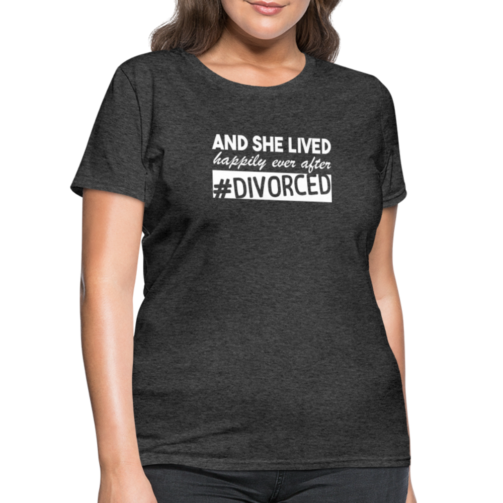 And She Lived Happily Ever After Divorced T-Shirt #Divorced - heather black