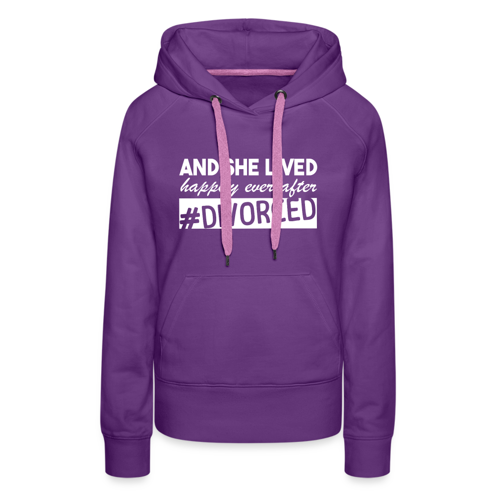 And She Lived Happily Ever After Divorced Women’s Premium Hoodie - purple