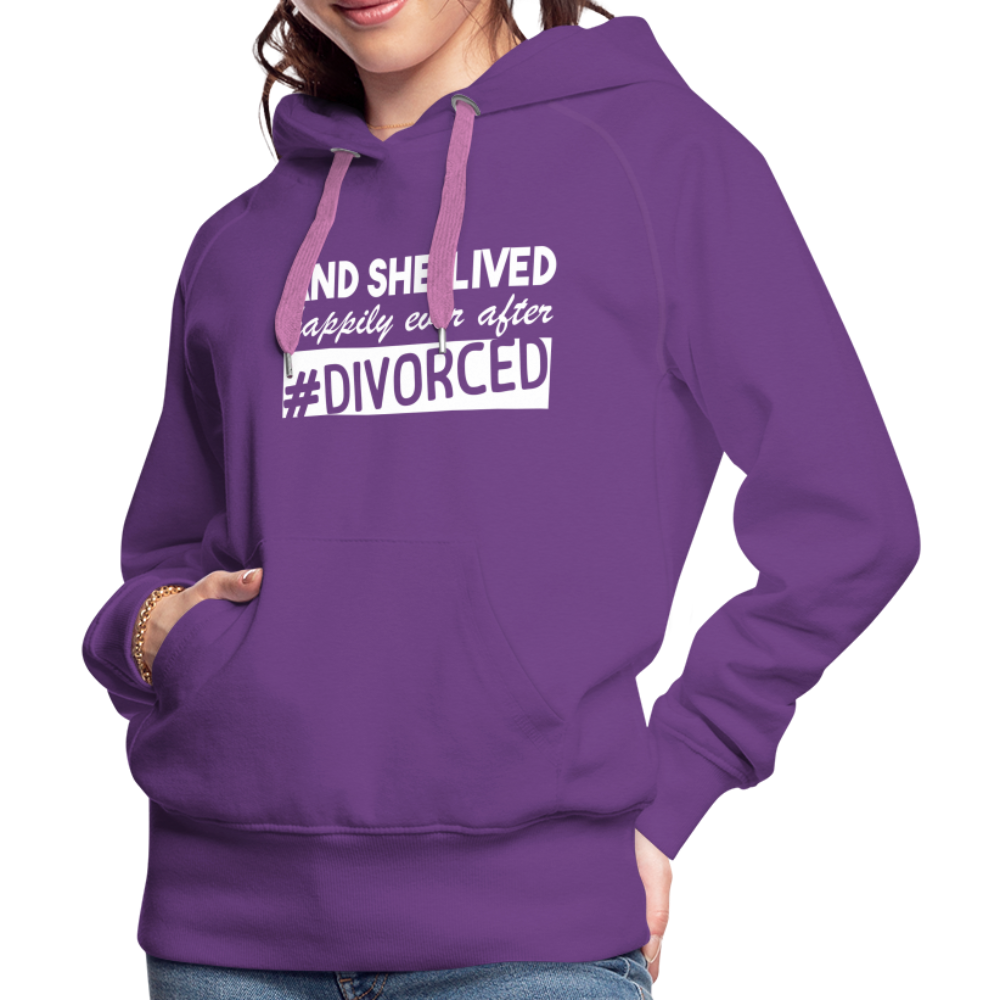 And She Lived Happily Ever After Divorced Women’s Premium Hoodie - purple