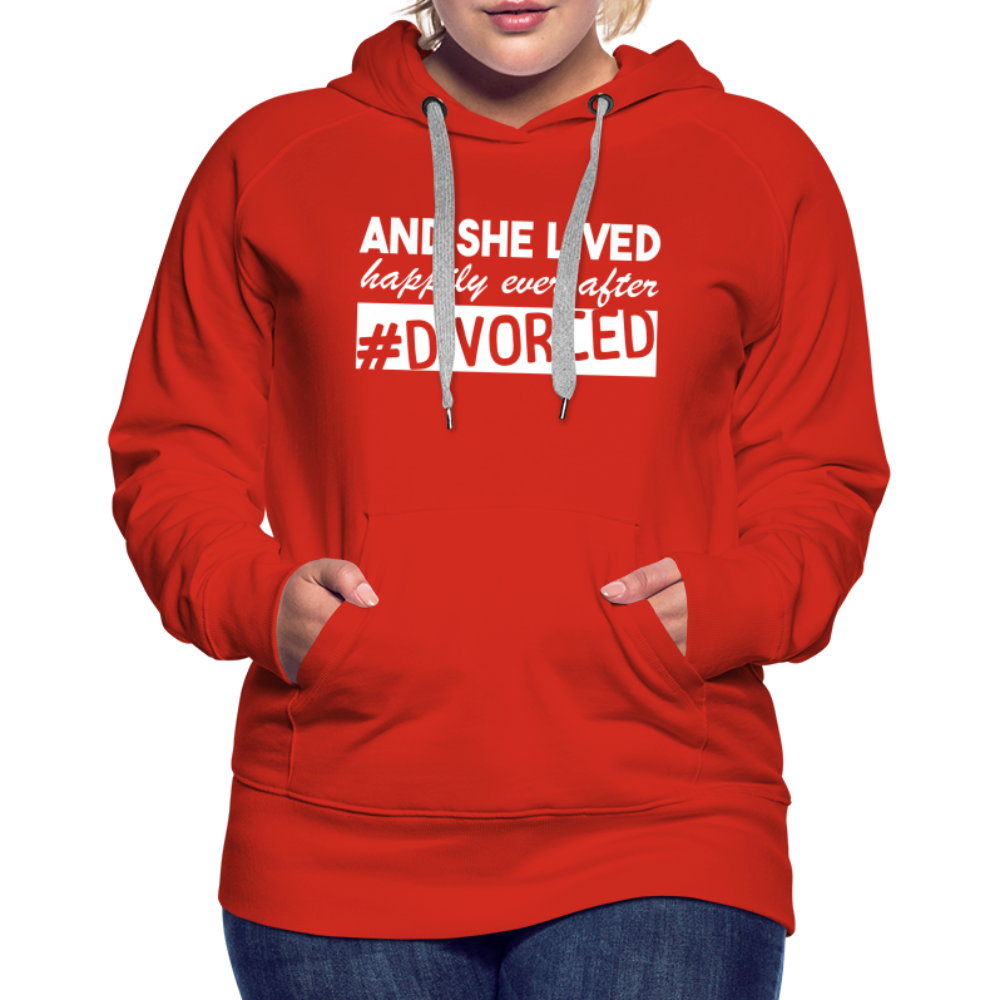 And She Lived Happily Ever After Divorced Women’s Premium Hoodie - red