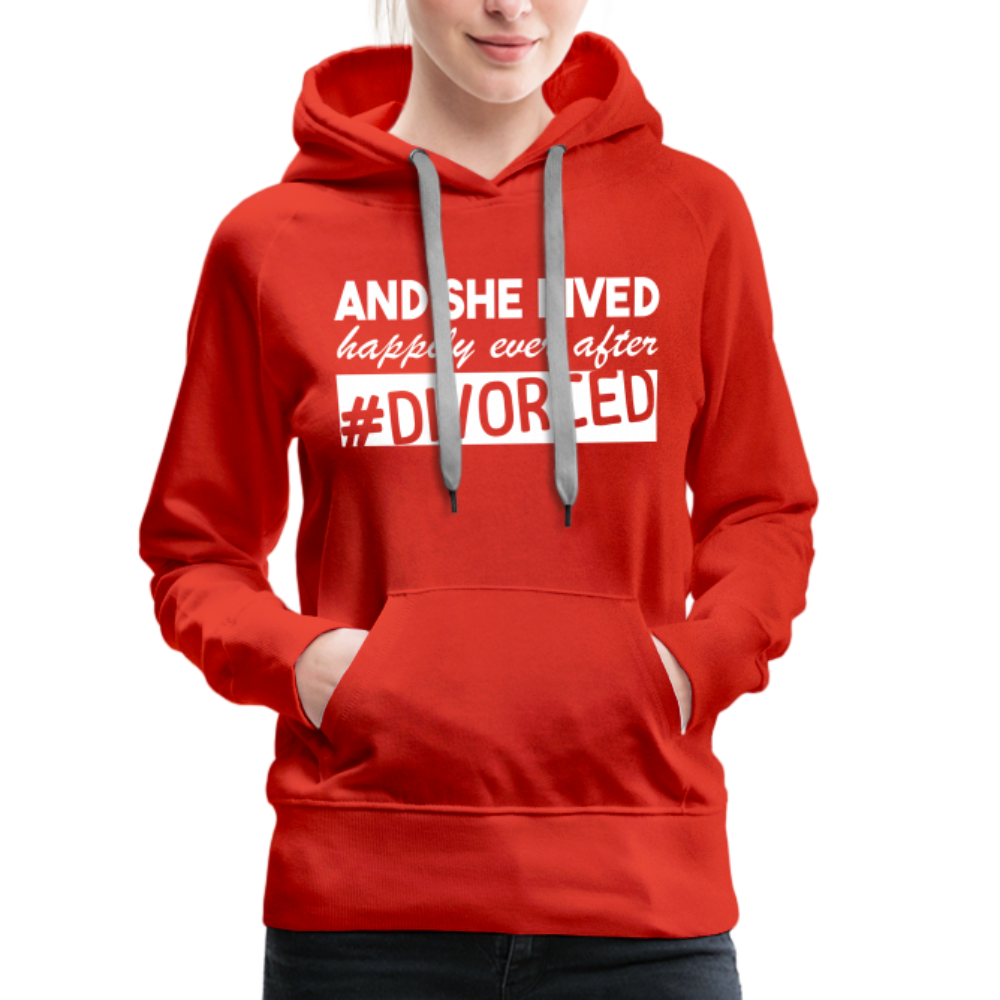 And She Lived Happily Ever After Divorced Women’s Premium Hoodie - red
