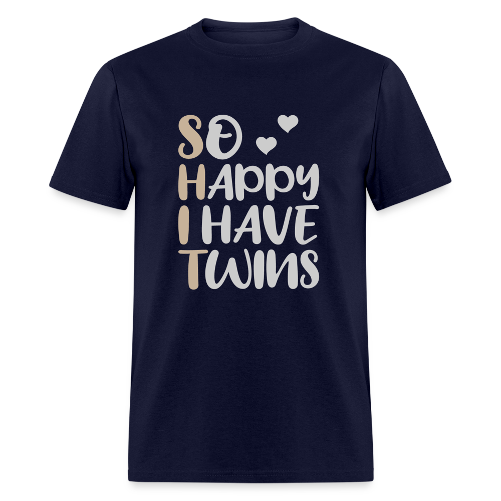 So Happy I Have Twins T-Shirt - navy