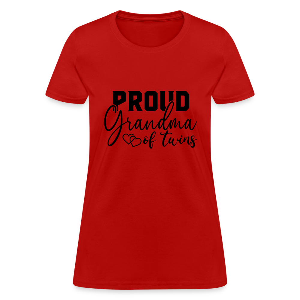 Proud Grandma of Twins T-Shirt - red