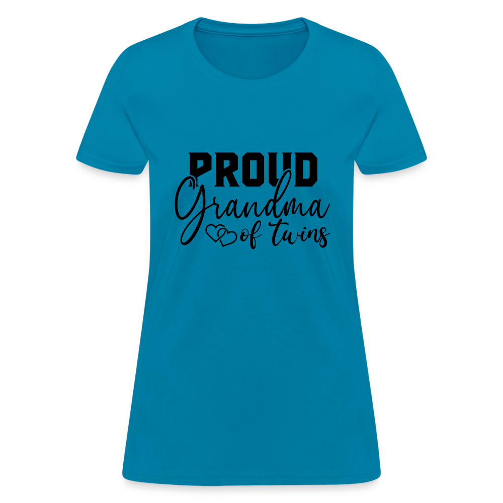 Proud Grandma of Twins T-Shirt - turquoise