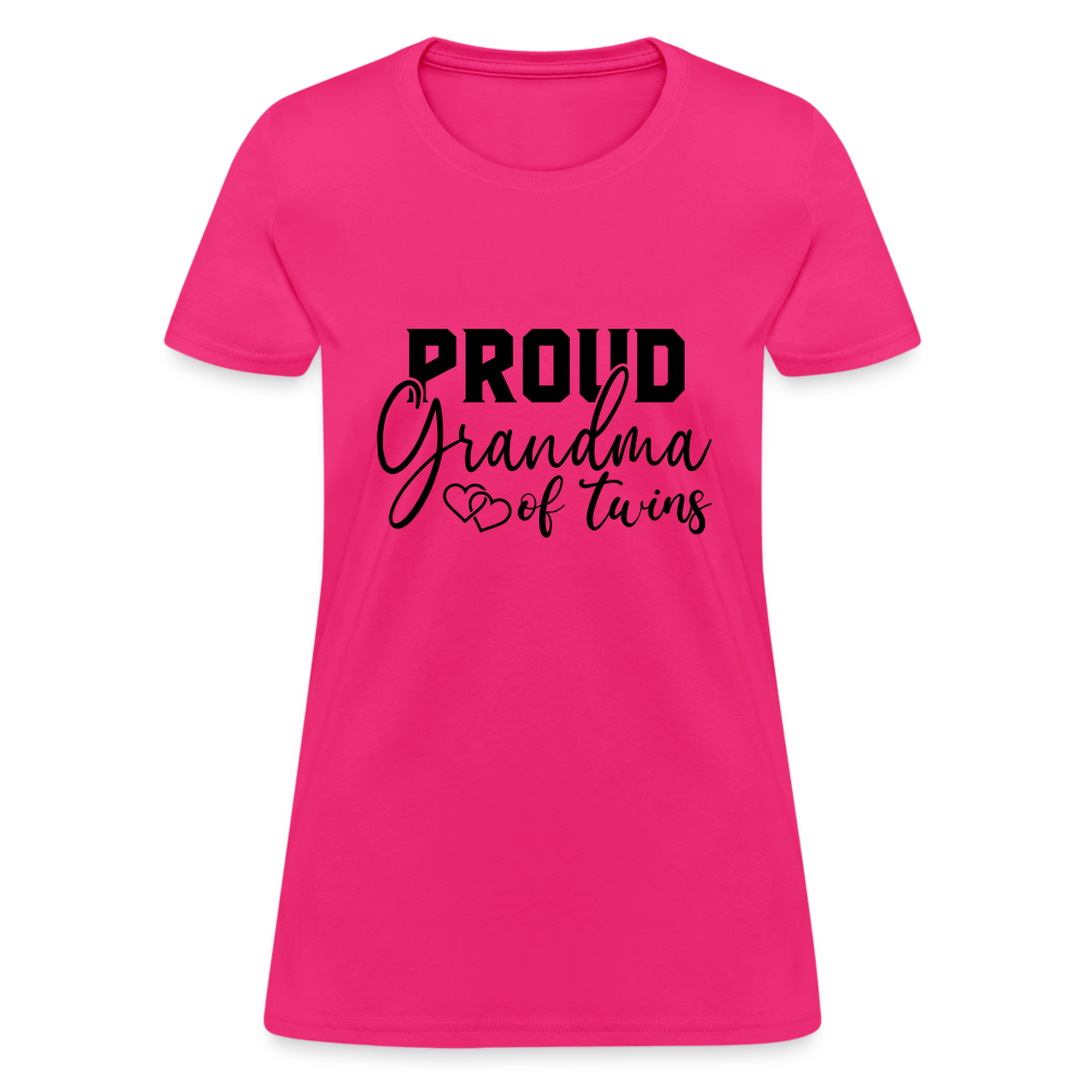Proud Grandma of Twins T-Shirt - fuchsia
