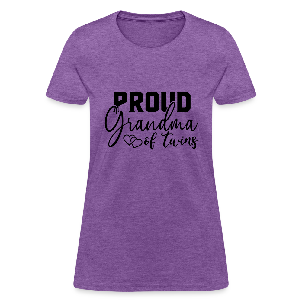Proud Grandma of Twins T-Shirt - purple heather