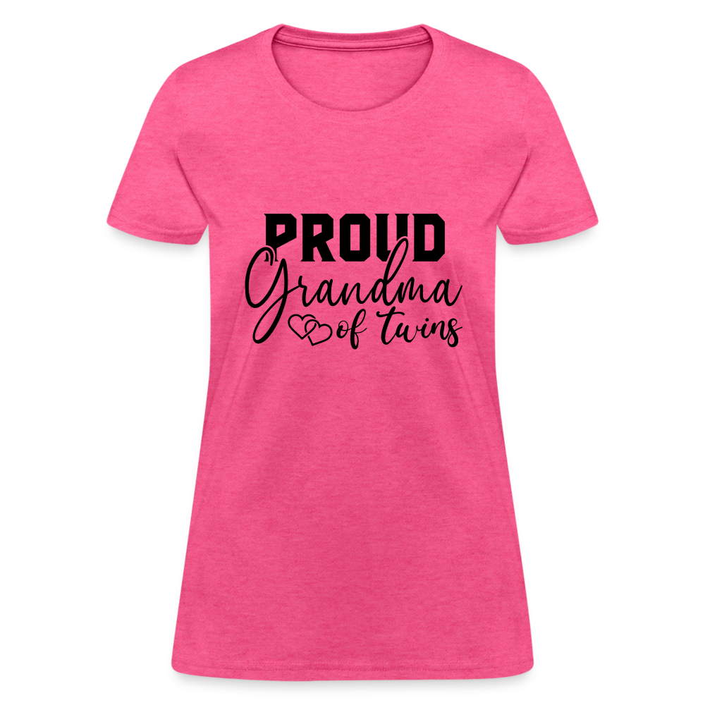 Proud Grandma of Twins T-Shirt - heather pink