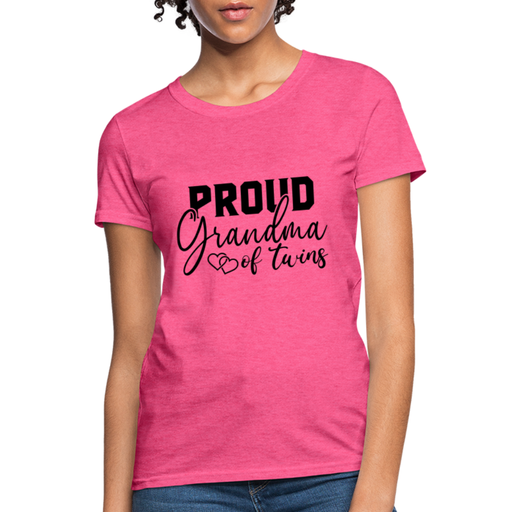 Proud Grandma of Twins T-Shirt - heather pink