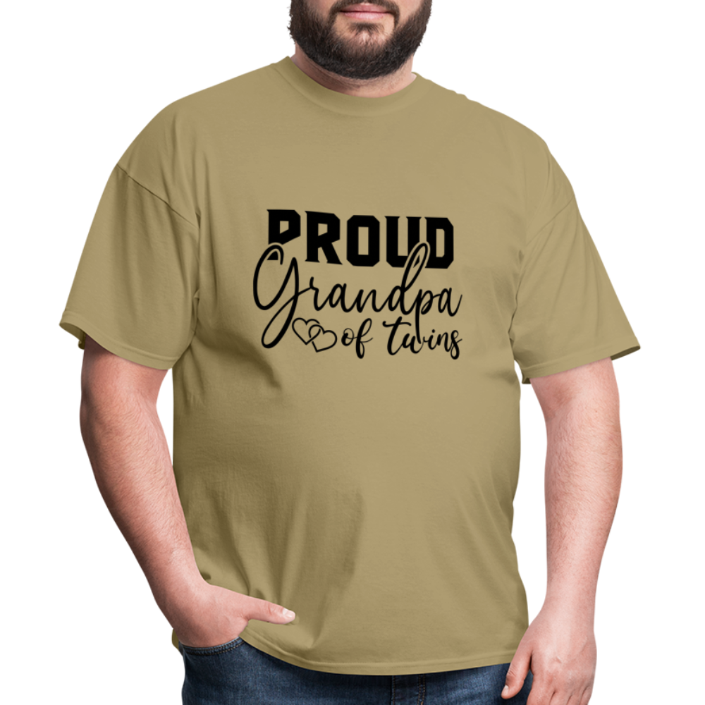 Proud Grandpa of Twins T-Shirt - khaki