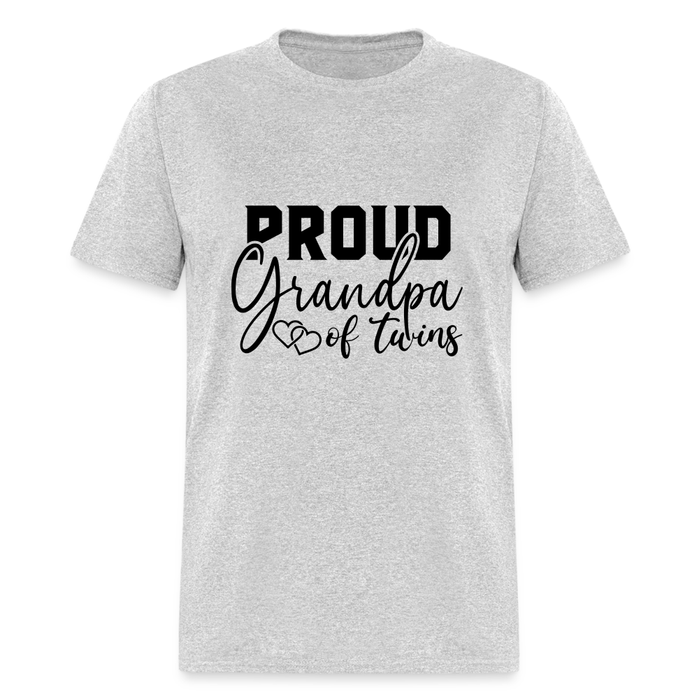 Proud Grandpa of Twins T-Shirt - heather gray