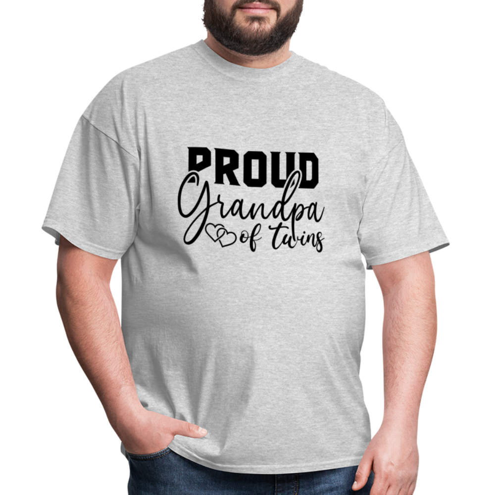 Proud Grandpa of Twins T-Shirt - heather gray