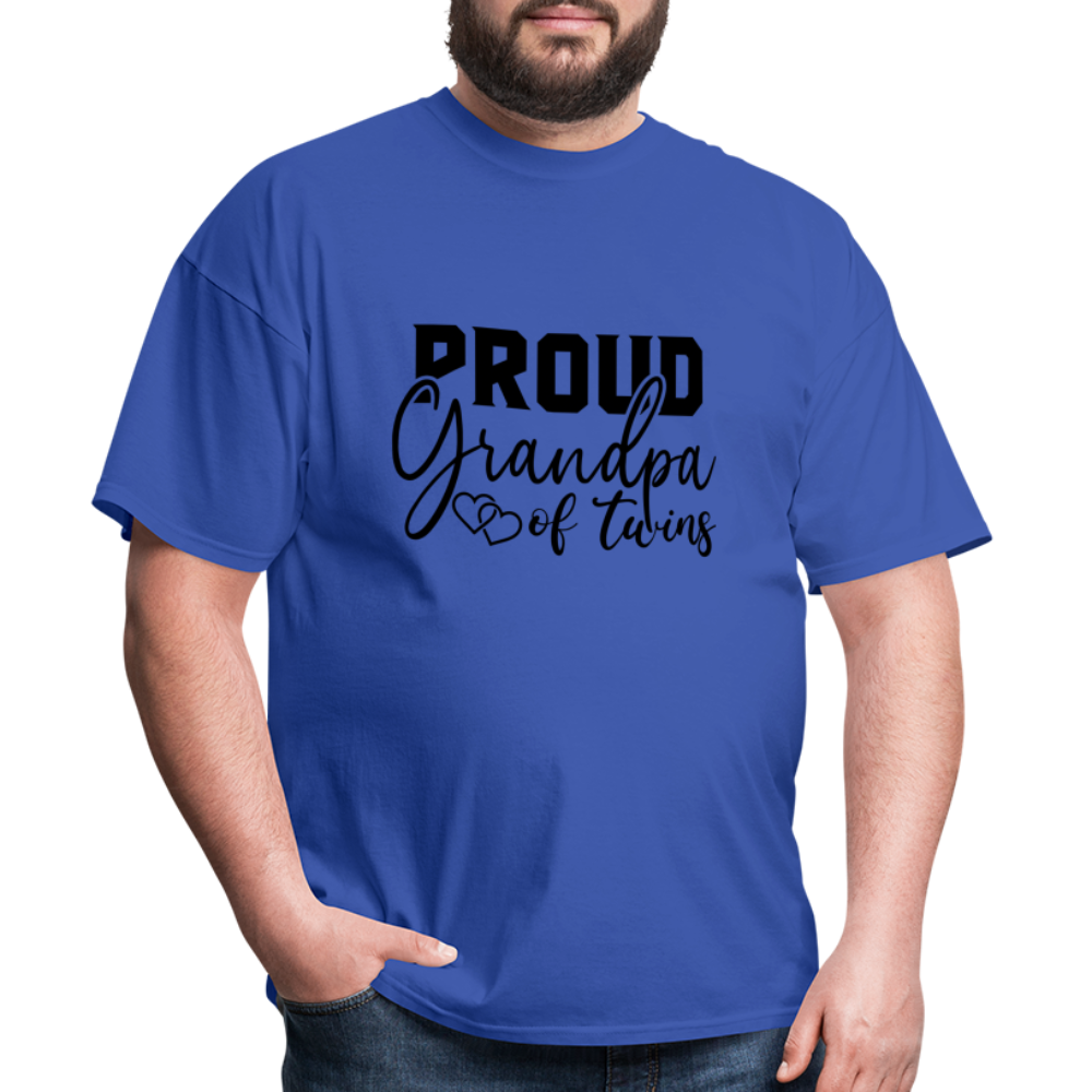 Proud Grandpa of Twins T-Shirt - royal blue