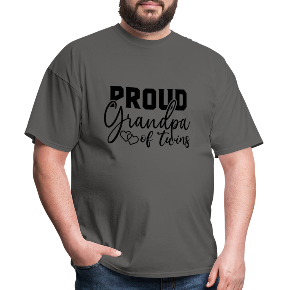 Proud Grandpa of Twins T-Shirt - charcoal