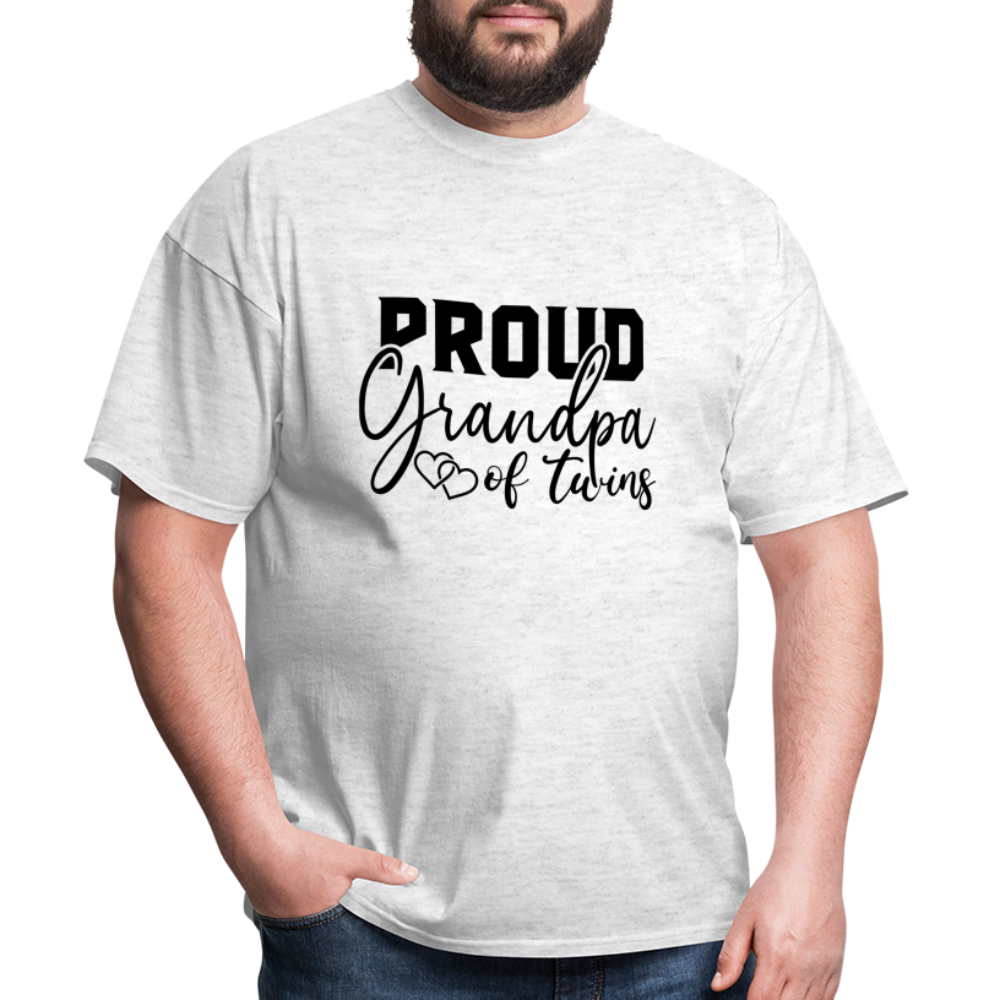 Proud Grandpa of Twins T-Shirt - light heather gray