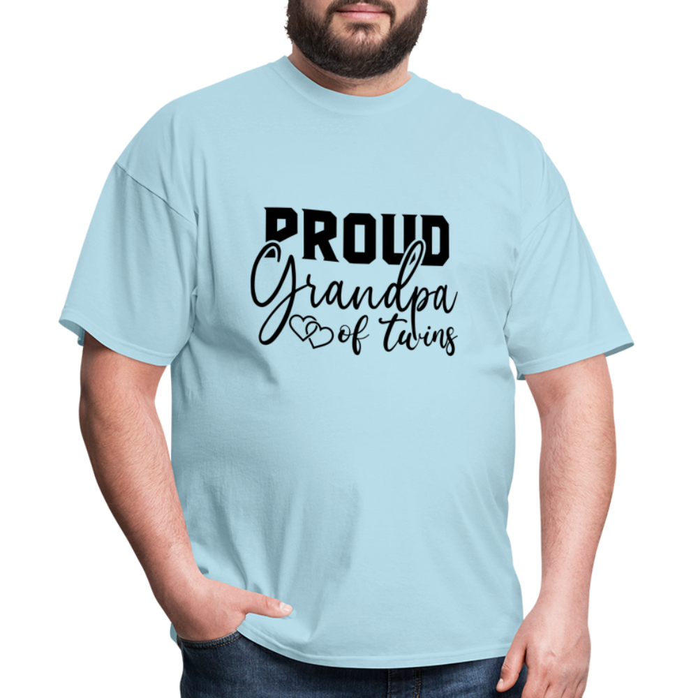 Proud Grandpa of Twins T-Shirt - powder blue