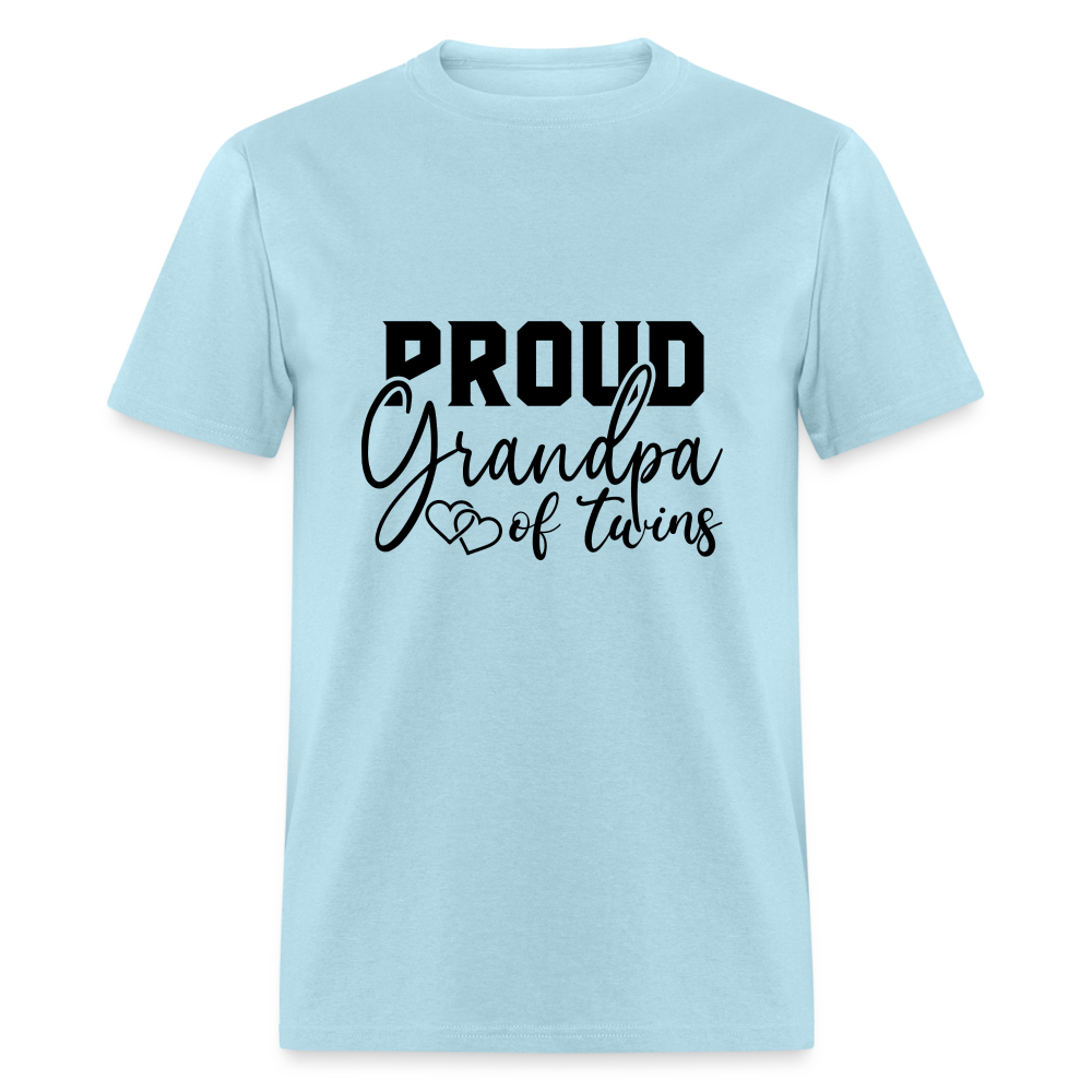Proud Grandpa of Twins T-Shirt - powder blue