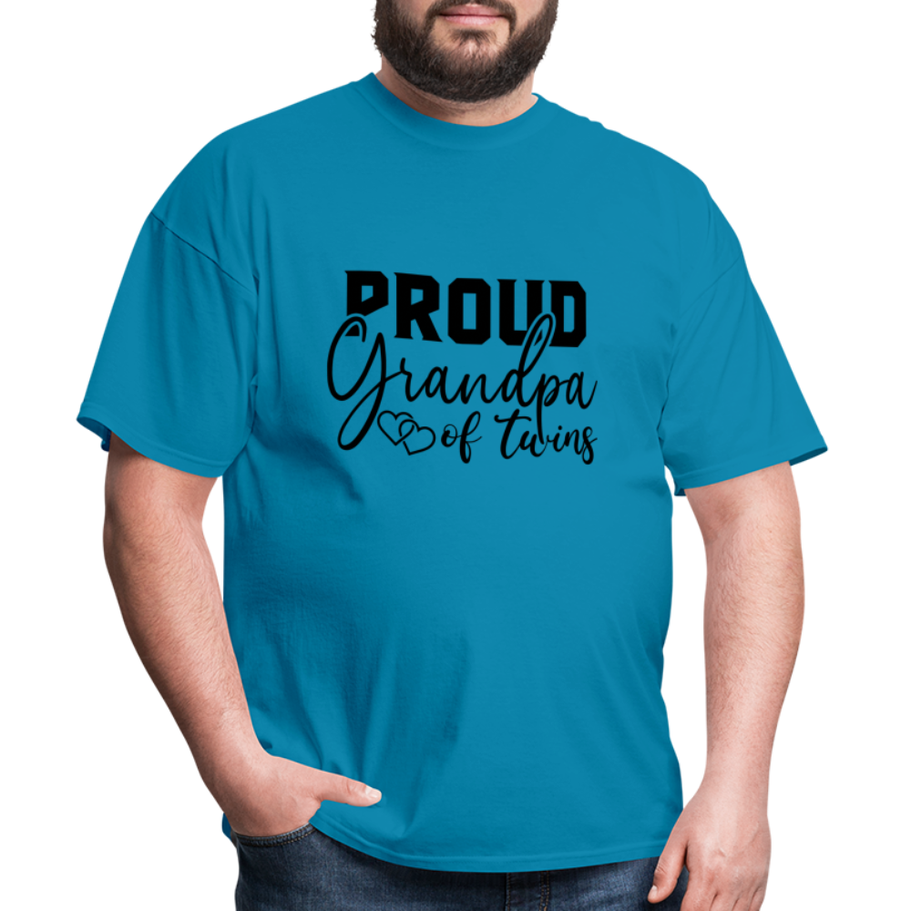 Proud Grandpa of Twins T-Shirt - turquoise
