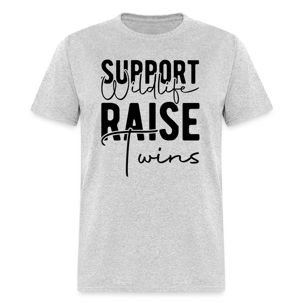 Support Wildlife Raise Twins T-Shirt - heather gray