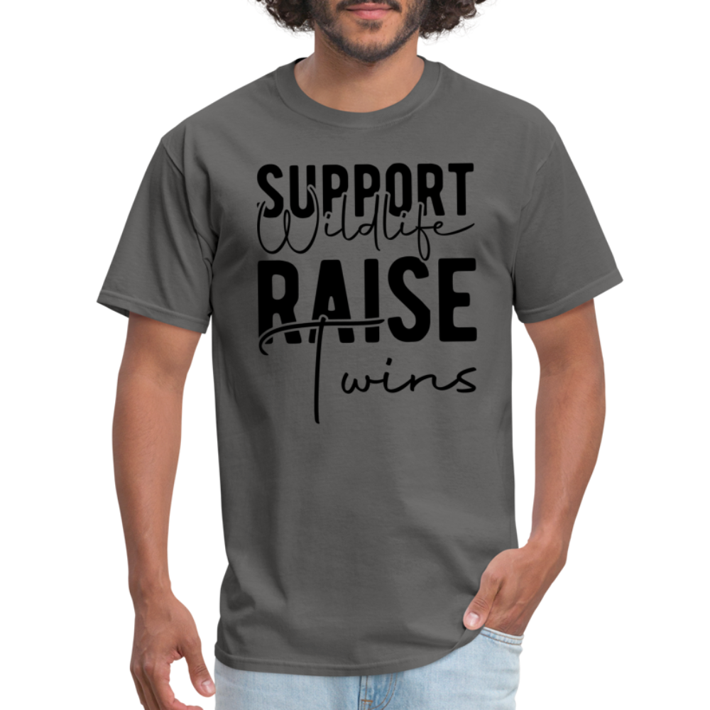Support Wildlife Raise Twins T-Shirt - charcoal