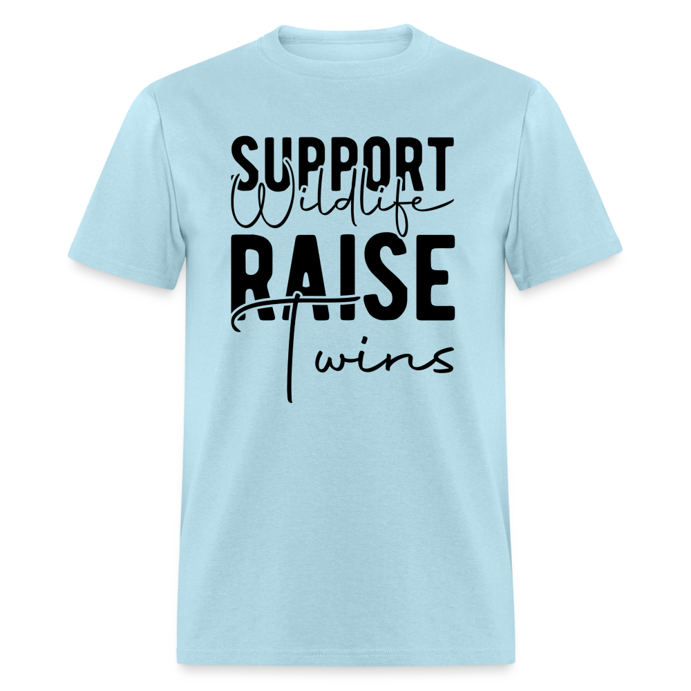 Support Wildlife Raise Twins T-Shirt - powder blue