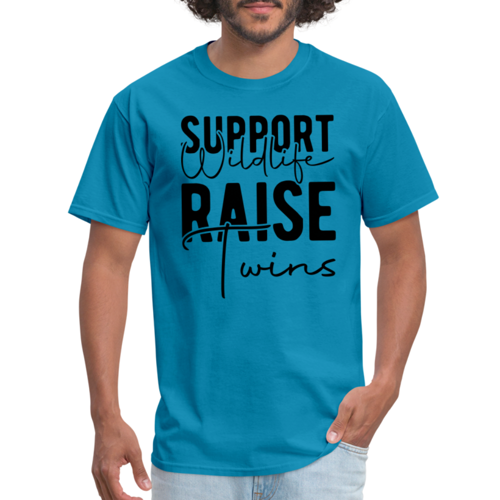 Support Wildlife Raise Twins T-Shirt - turquoise