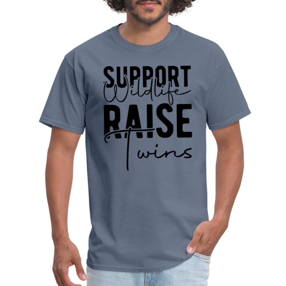 Support Wildlife Raise Twins T-Shirt - denim