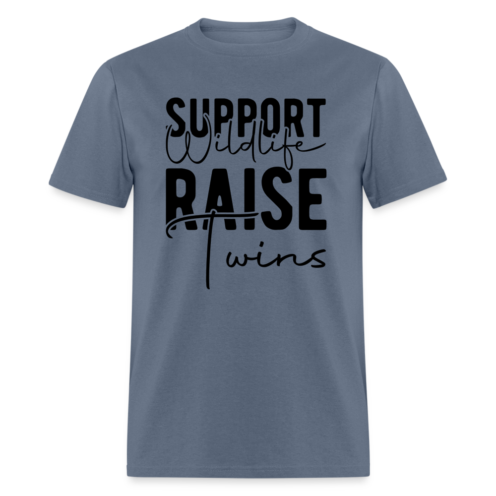 Support Wildlife Raise Twins T-Shirt - denim