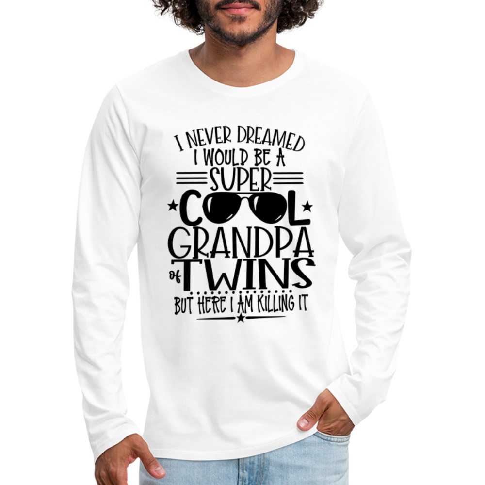 Cool Grandpa of Twins Premium Long Sleeve T-Shirt - white