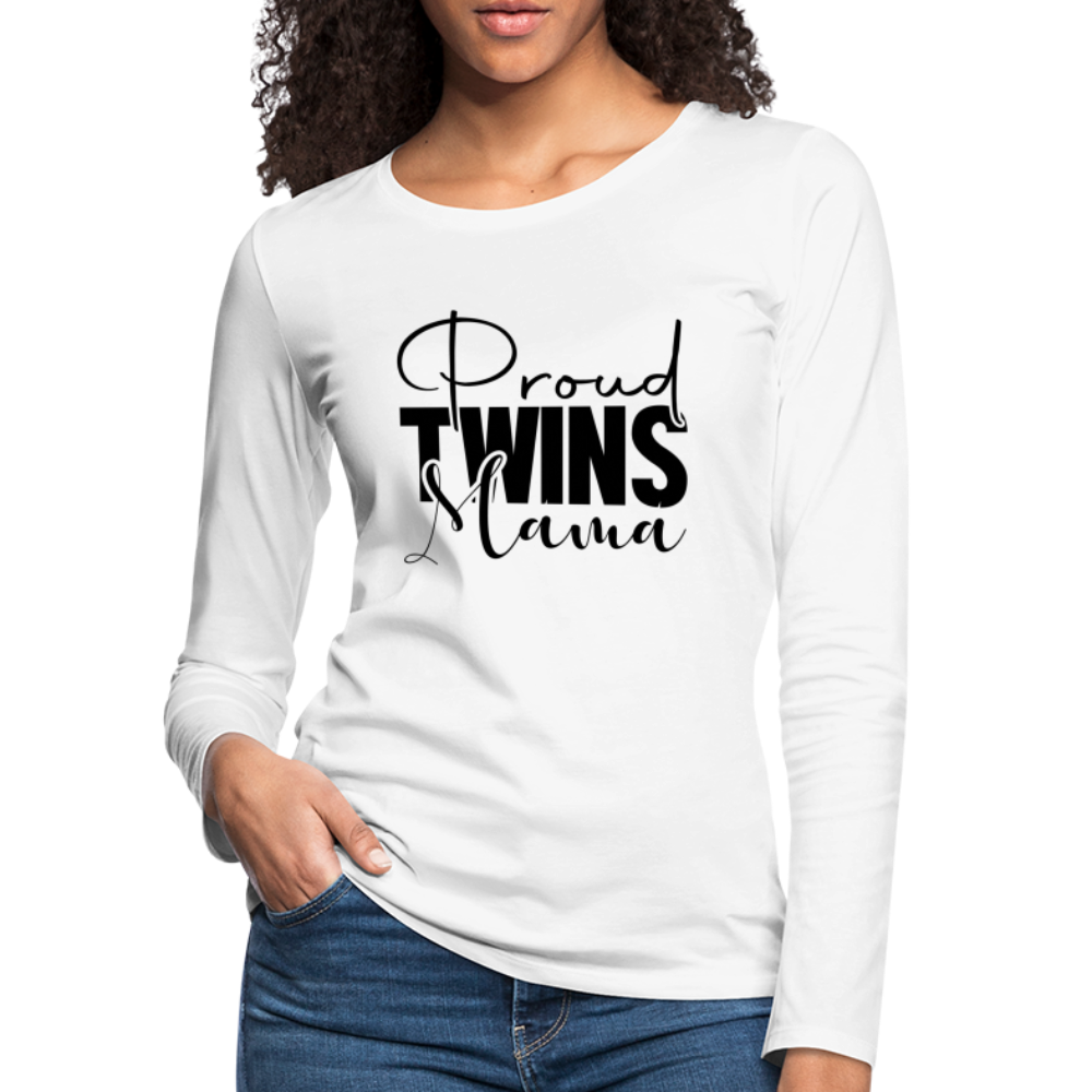 Proud Twins Mama Premium Long Sleeve T-Shirt - white
