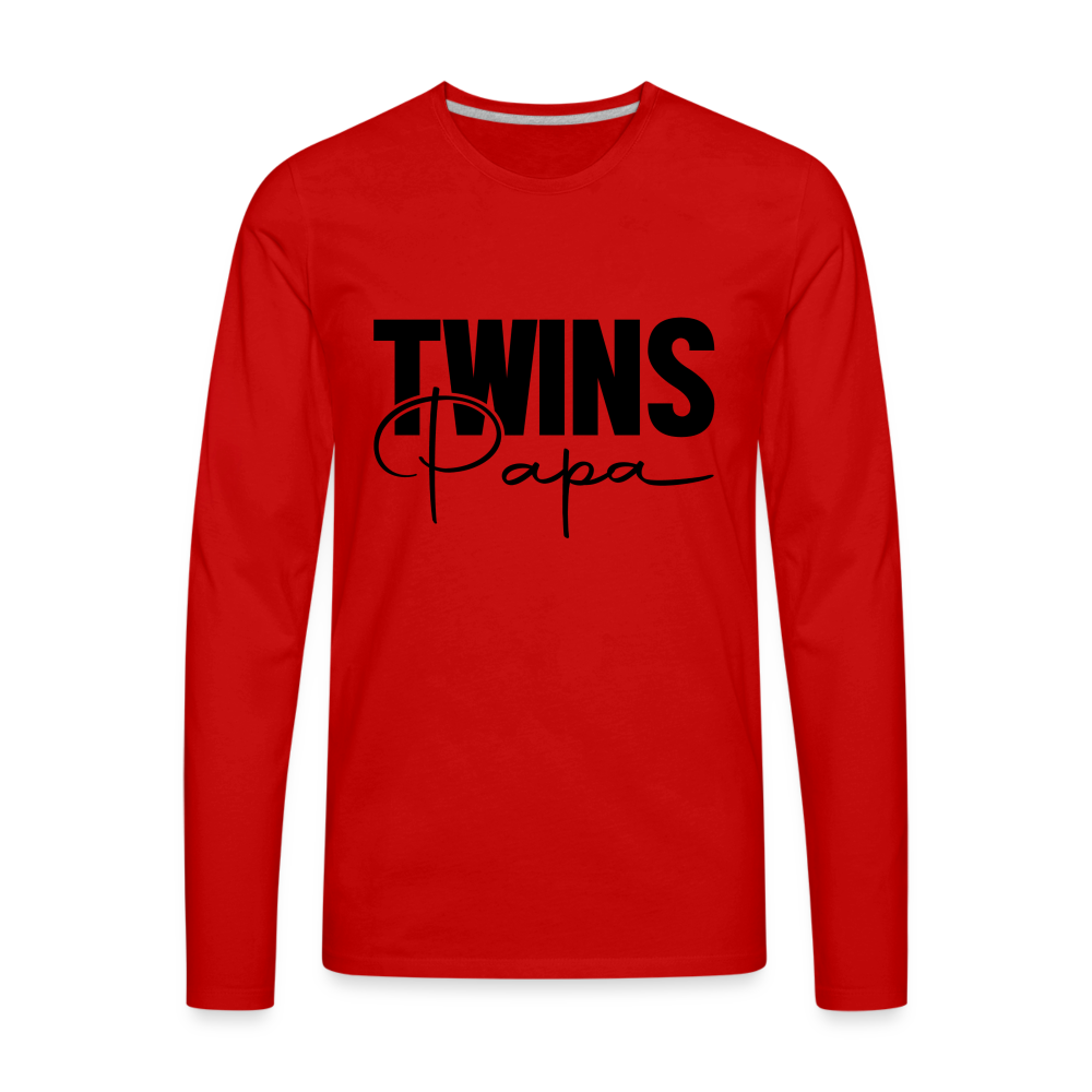 Twins Papa Premium Long Sleeve Shirt - red