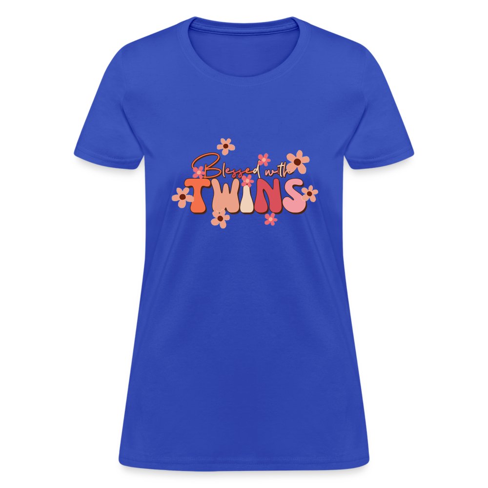 Blessed With Twins T-Shirt - royal blue