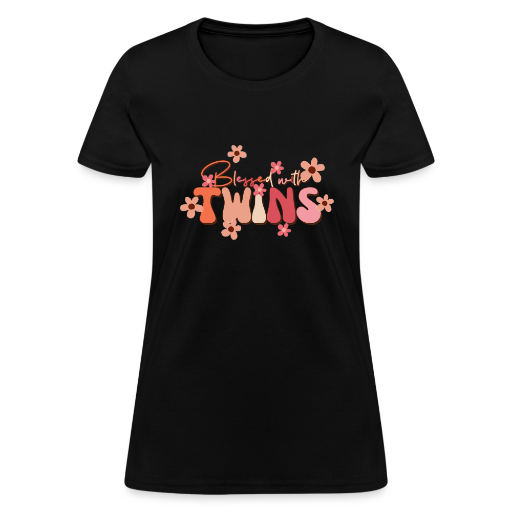 Blessed With Twins T-Shirt - black