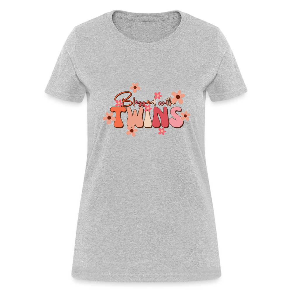 Blessed With Twins T-Shirt - heather gray