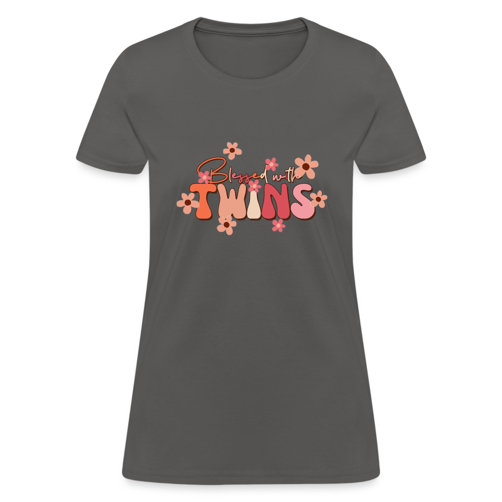 Blessed With Twins T-Shirt - charcoal