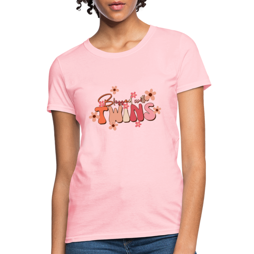 Blessed With Twins T-Shirt - pink