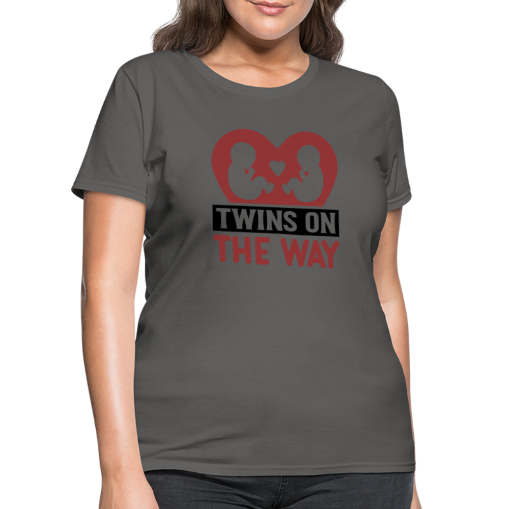 Twins on the Way T-Shirt - charcoal