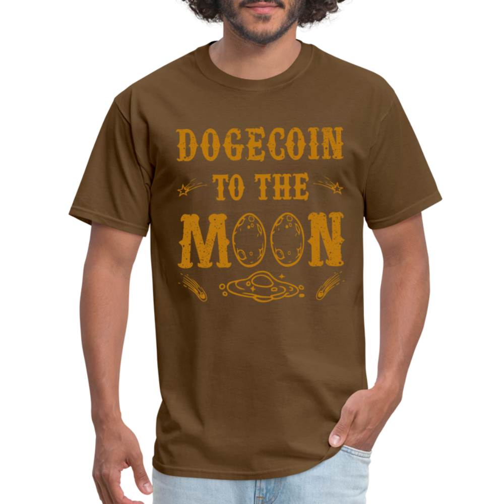 Dogecoin to the Moon T-Shirt - brown