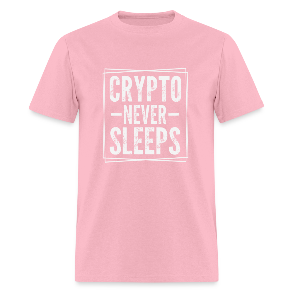 Crypto Never Sleeps T-Shirt - pink