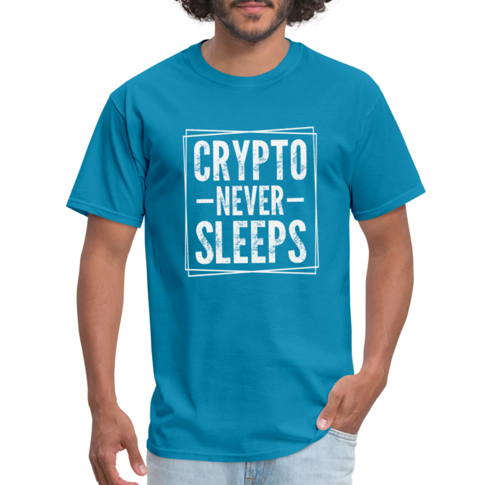 Crypto Never Sleeps T-Shirt - turquoise