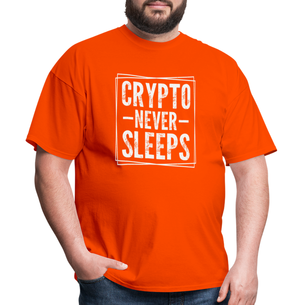 Crypto Never Sleeps T-Shirt - orange