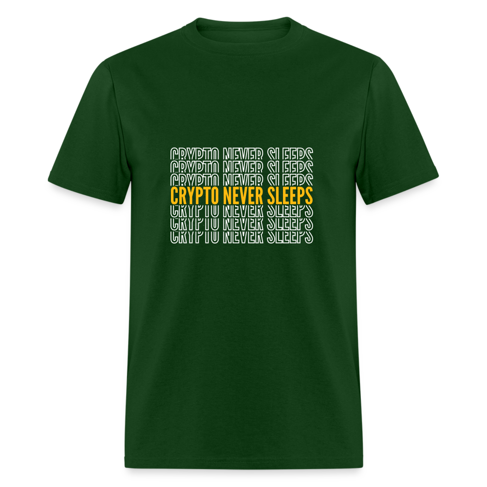 Crypto Never Sleeps T-Shirt - forest green