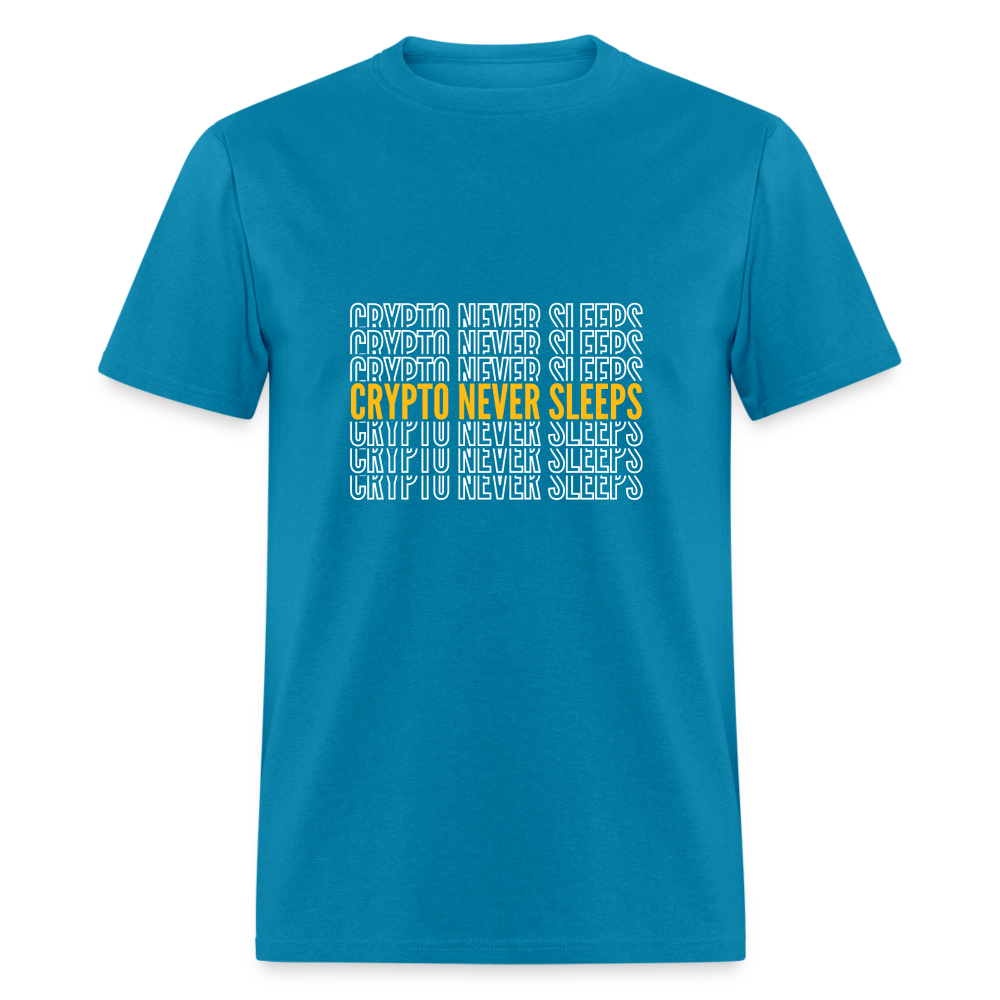 Crypto Never Sleeps T-Shirt - turquoise