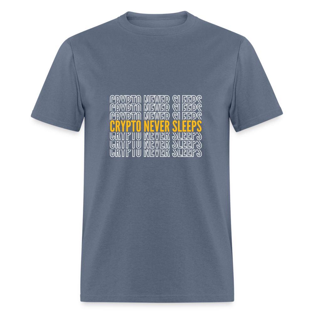 Crypto Never Sleeps T-Shirt - denim