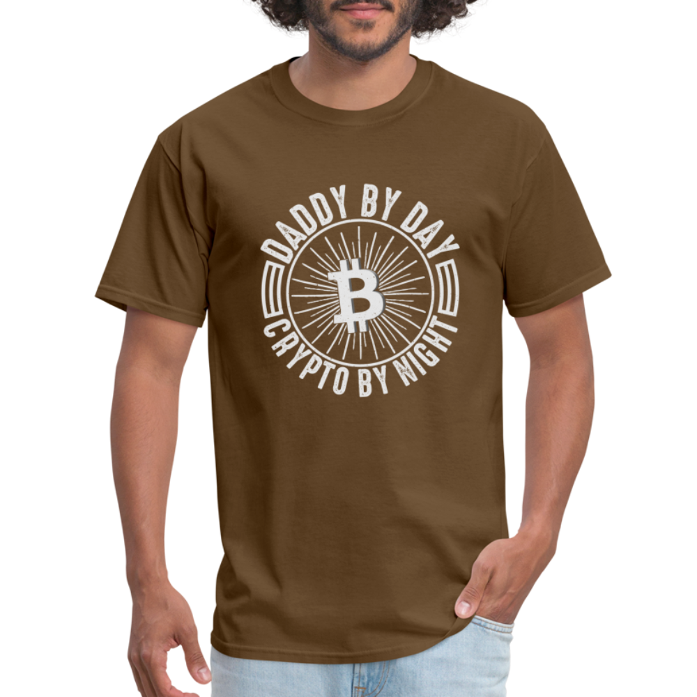 Daddy By Day, Crypto By Night T-Shirt - brown