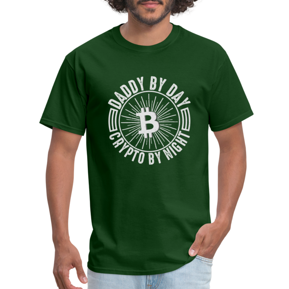 Daddy By Day, Crypto By Night T-Shirt - forest green