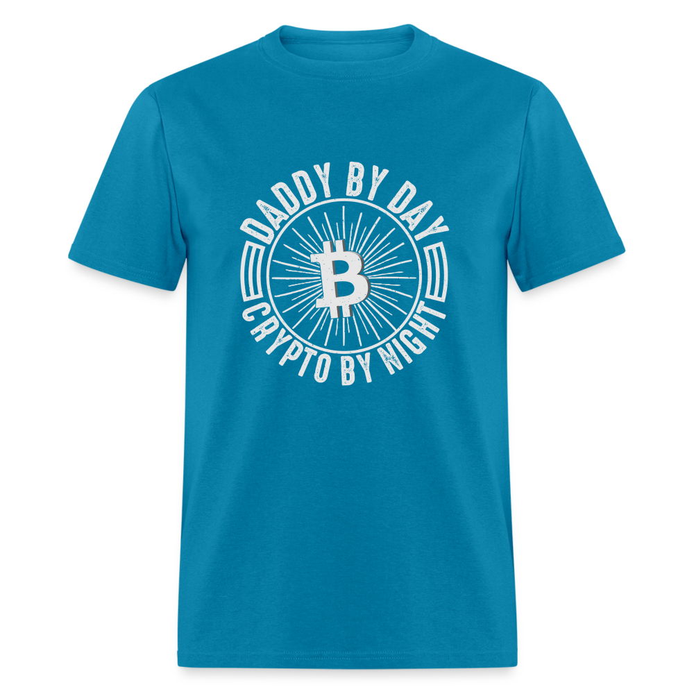 Daddy By Day, Crypto By Night T-Shirt - turquoise